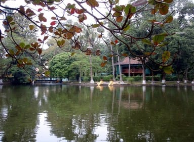a beautiful green park in ho chi minh, vietnam