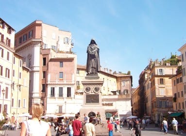 The Statue In honor of Giordano Bruno in Rome, Italy